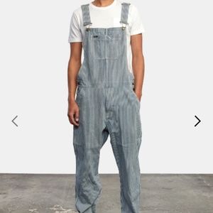 RVCA Denim Striped Overalls